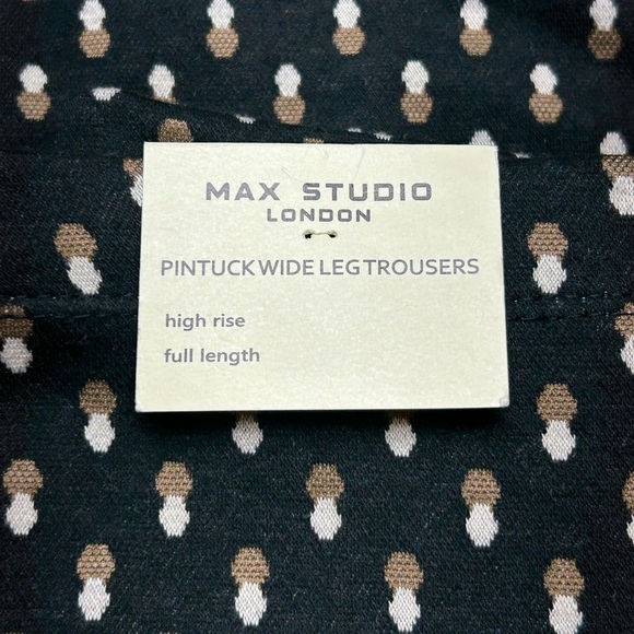 Max Studio London Pin Tuck Wide Leg Trouser High Rise Full Length Medium NWT - Picture 5 of 9